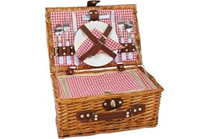 ‎HYBDAMAI HYBDAMAI Picnic Basket Set for 2 People with Cooling Compartment, Removable Strap, Wine Bag, Cutlery Set, for Camping, Beach, Hiking, BBQ and Family/Couples Gifts, Accessories