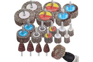 GEKUFA Juego de lijadora de láminas, Grano 80, 10 Tamaños Diferentes 80/60/50/40/30/25/20/15 mm para taladro, atornillador inalámbrico, lijadora recta(20PCS)