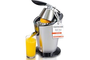 LEBENLANG Saftpresse elektrisch 600W - Inkl. Edelstahlkegel & BPA-Frei I Hohe Ergiebigkeit I Orangenpresse Zitruspresse Zitro
