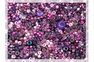 BOHEMIA CRYSTAL VALLEY 20g Small Rocailles, Seed Beads & Bugles 2-10mm Preciosa Ornela Czech Glass Beads (20g), Purple Rocailles Mix