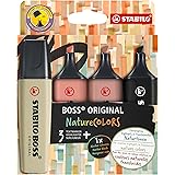 Pastel Highlighters Highlighter - STABILO BOSS ORIGINAL NatureCOLORS - Pack Of 4 - Beige Stabilo Highlighter