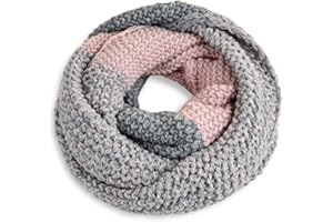 Neverless® Damen Loopschal Strickschal Schlauchschal Winterschal Grobstrick zweifarbig