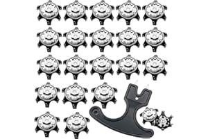 QHSXMQ 20 Stück Ersatz Golf Schuh Spikes, Universal Anti-Rutsch Tragbare Golf Spikes Stollen im Freien mit 1 Handheld Golfschuh Spike-Schlüssel, Ersatz für Golfschuhspikes
