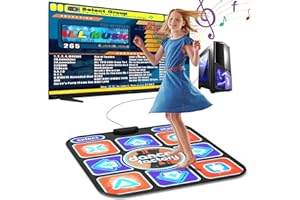 BEBAPOW USB Dance Mat for PC/Computer, Upgraded Electronic Dance Pad for Exercise & Fitness with Dancing Game Software, Compatiable with Win7/ Win10/ Win11, 7 Difficulty Levels for Kids/Adults