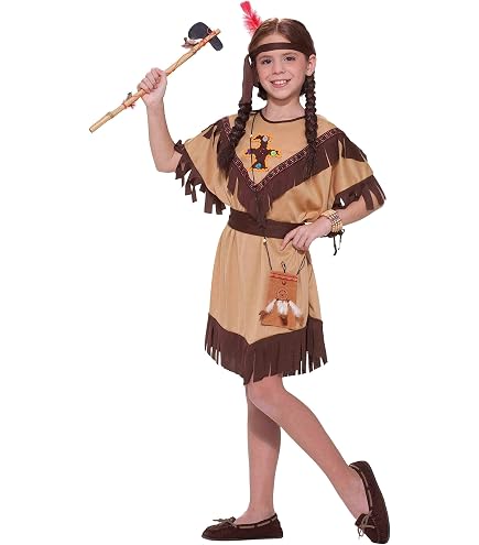 Native American Woman Indian Brown Fringe Fancy Dress Up Halloween Adult Costume