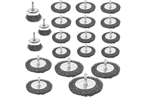 QIYICHE 20 Stück Drahtbürste Bohrmaschine, 6mm Drahtbürste Akkuschrauber, mit Sechskantstange Drahtbürsten Set, für Bohrmaschine Polier Schleifen Entrosten Entgraten