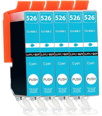 Lot De 5 Cartouches D'encre Jaune Compatibles Canon CLI-526 - 11,5 Ml Chacune, Pour Séries Pixma MG, MX, IP
