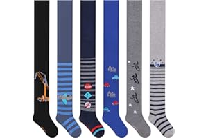 L&K-II 6er Kinder Strumpfhose Baby Junge Kinder Strumpfhose Jungen Strumpfhose für Junge mit Dino Füßball Streifen und Auto Mustern mehrfarbig 27253