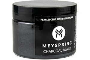 MEYSPRING Poudre de mica noir anthracite pour résine époxy – 50 g – Idéal pour l'art de la résine et la résine UV – Pigment de couleur pour résine époxy