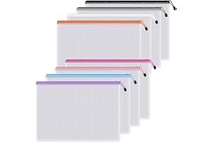 CDBUCC Plastic Wallets,8 Pack A3 Zip Wallets,Waterproof Zip Lock Bags,Multicoloured Document Wallet,Zip Lock Bags,School Office Supplies,Travel Storage,Ideal for Stationery,Documents,Tool Storage