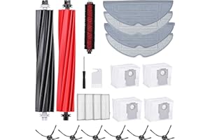 ‎FIITAS 23-Stück Zubehör für Roborock s8 pPro Ultra, Ersatzteile Staubsaugroboter, Ersatzteile umfassen 2 Hauptbürste, 4 Mopp Wischtücher, 4 Filter, 4 Staubbeutel, 6 Seitenbürste,1 Reinigungsbürste