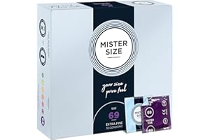 MISTER SIZE 69mm Ultra-Sensitive Condoms for Men - Extra Thin, Extra fine/Made from 100% Natural Rubber Latex in Your Size XXL/Real Feel Pack of 36