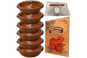 NOBILE LOVELYCARE 6 Tegamini in terracotta da forno artigianali 15x5cm - Rivivi i sapori Tradizionali - RICETTARIO OMAGGIO riscopri sapori antichi, cucina della nonna tajine da forno monoporzione