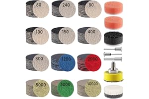 188 PCS 1 Inch Sanding Disc, GOH DODD Hook and Loop 60 to 10000 Grit Wet Dry Sandpaper Micro Sand Paper with 1/8" 1/4" Shank, Backing Pad, Polishing Pads, Foam Sanding Pads for Wood Auto Metal Resin