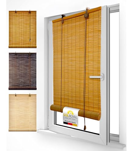 Achim Home Decor Mini-Rollo Kabellos – Lichtfilter-Rollo Für Mehr Privatsphäre, 74 Cm Breit, Holzfarben