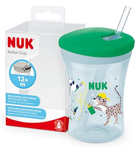 Tazza Con Scala E Cannuccia - Bicchiere 400ml Con Coperchio Per Bambini Design Elefante - Foto 5