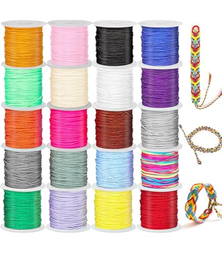10 Rouleaux Fil Nylon Coloré 0,8 Mm – Pour Bracelets, Bijoux DIY, Macramé – Multicolore - 3