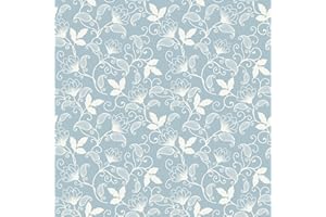 Yullpaper Carta Da Parati Adesiva Muro Floreale Vintage Carta Adesiva Per Mobili Armadio Fantasia Carta Parati Floral Foglie Blu Per Camera Da Letto Soggiorno Pellicole Adesive Per Mobili 44,5 x 300cm
