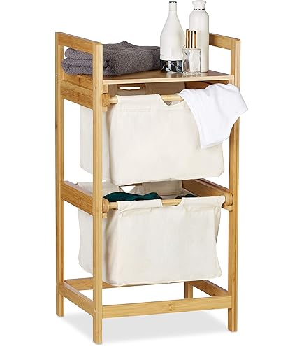 Cesto Portabiancheria In Bambù - Con Sacco Estraibile, 73x33x33 Cm, Per Bagno O Camera - Foto 2