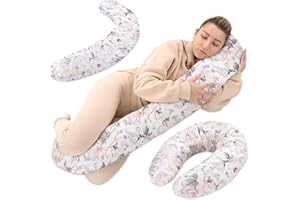 Totsy Baby Cuscino allattamento e gravidanza 190cm – Guanciale laterale corpo per dormire sul fianco Supporto perfetto per il riposo e il relax Ideale per maternità e futuro mamme Forma a C Oeko-Tex