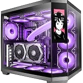 Mars Gaming MC-3TCORELCD ATX Gaming Case, 7.2" IPS Customizable Display, Triple Removable Tempered Glass, Double Side Camera