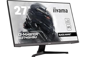 iiyama Ecran G-Master Black Hawk, G2745HSU-B2 IPS, 1920x1080@100Hz, 300cd/m², 1300:1, Haut-parleurs, 1xHDMI, 1xDisplayPort, USB HUB (2x2.0), Black Tuner, i-Style Colour