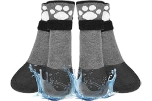 BEAUTYZOO Anti Slip Dog Socks Boots, Dog Shoes for Hot/Cold Winter Pavement, Waterproof Grip Dogs Booties Paw Protector for Hardwood Floor, Prevent Licking for Small Medium Large Dogs Puppy Senior Old