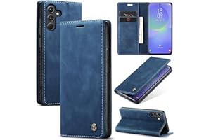 WJXEXRS Handyhülle für Samsung Galaxy S25 Plus 5G / S24 Plus 5G Hülle, Premium Klapphülle Leder Schutzhülle Klappbar mit Kartenfach Ständer Magnet Handytasche Standfunktion Flip Case Lederhülle - Blau