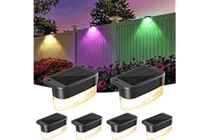 BrizLabs Luces Solares Exteriores, Pack de 6 Luz Solar Jardin Decoracion 11 Modos Lámpara Solare Exterior Impermeable Iluminación LED Solar para Patio Terraza Escaleras, Blanco Cálido Cambio de Color