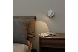 CGC Lighting USB Rechargeable Battery Magnetic Wireless Adjustable Wall Light Bed Reading Lamp (White Scarlet)