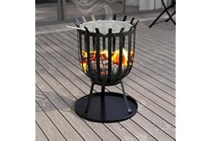FIRE VIDA Home Discount Acciaio braciere da Giardino, terrazza Fuoco bruciatore Cestino griglia per Barbecue, Sqaure