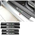 ISEE 360® 4 PCS Anti-Scratch Door Sill Car Stickers Compatible for Ciaz Car Exterior Sill Guard Protector Carbon Fiber and Vinyl Sticker