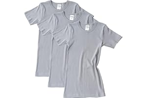 HERMKO 2810 3er Pack Kinder Kurzarm Unterhemd für Mädchen + Jungen aus Bio-Baumwolle