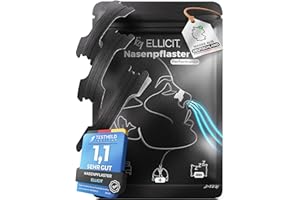 ‎EL Ellicit Nasenpflaster Schwarz, 30er Pack Premium Nasenstrips, gegen Schnarchen, Extra Halt für Sport & bessere Schlafqualität, besser Atmen bei verstopfter Nase, Nasal Strips (Performance)