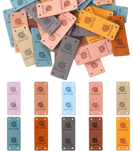 30 Etichette In Pelle PU Fatte A Mano Con Rilievo Coniglio Per Cucire Su Abbigliamento, Borse E Accessori - 2x5 Cm, 5 Colori - 4