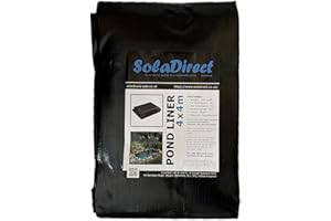 SOLADIRECT Pond Liner 4 x 4 m - 200 GSM Flexible Tear-Resistant UV-Resistant Garden Fish Pond Liner for Water Features, Koi, Ponds, Fountains, Landscaping - Durable Long Lasting Heavy Duty Waterproof Sheet