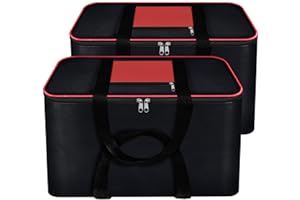 Storite 2 Pack Moisture Proof Nylon Large Size Underbed Storage Bag For Clothes (54 x 46 x 28 cm) - Black, Rectangular