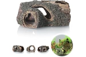 Fine jade2 Grotte d'aquarium en résine - Bûches de bois de Betta - Décoration d'aquarium en polyrésine - Paysage - Décoration d'aquarium - Cachette pour poissons (21 x 13 x 9 cm)