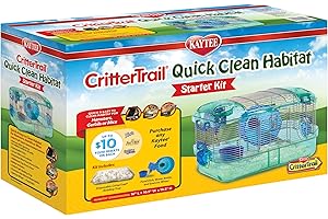 Kaytee Critter Trail Habitat à Nettoyage Rapide, Bleu, 40,6 x 26,7 x 26,7 cm