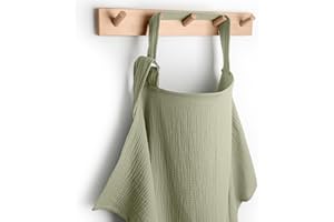 Comfy Cubs Muslin Nursing Cover, Pack of 1, 100% Muslin Cotton Breastfeeding Cover Up - Soft & Breathable Baby Nursing Scarf with Adjustable Neck Strap - Portable Essential for Newborn - Sage