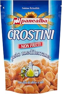 Panealba Crostini non Fritti Gusto Mediterraneo con Olio di Oliva e Sale 100g
