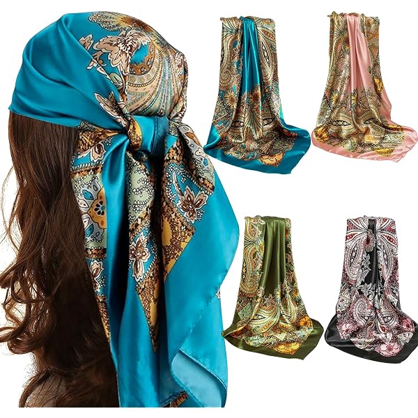 Sciarpa In Raso Di Poliestere 100% Per Donna - Bandana Multiuso 70x70 Cm, Leggera E Morbida, Accessorio Moda Per Capelli, Collo, Borsa, Regalo