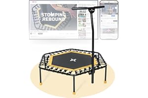 SportPlus Trampolino per interni – Fitness trampolino pieghevole Ø 126 cm – Trampolino piccolo silenzioso in gomma – Trampolino elastico per esterni e interni – Jumping trampolino fitness portata fino