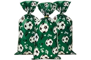 COLOFALLA 30pcs Bolsas Chuches Cumpleaños Fútbol Bolsitas Regalo Niñas Plástico Fútbol 27,5x12,5cm para Dulces Chuches Fiesta Cumpleaños