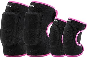 ONTYZZ Genouillères Kids Ajustable Garçons Filles Genouillère de Soutien Genouillère avec Renforts de Protection de Tampon SBR pour la Descente Vélo Danser Volleyball