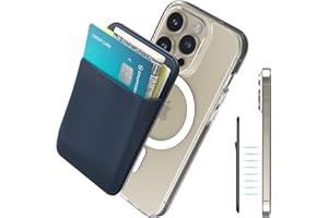 ‎SINJIMORU Sinjimoru Rutschfester Magnetischer Handy Kartenhalter für MagSafe, Kreditkartenetui Handy Wallet Magnetic Card Holder kompatibel mit iPhone 16 15 14 13 12 Reihe. M-Basic Navy