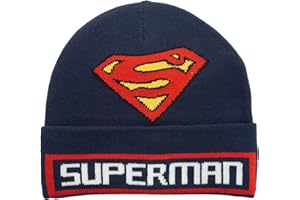 POPGEAR DC Comics Superman Super Beanie, Kids, One Size, Blue, Official Merchandise