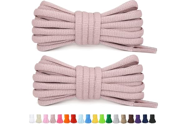 Stepace 2 Paires de Lacets Arrondis de 60cm pour Baskets, Longueur 200cm 18 Couleurs, Lacets de Chaussures