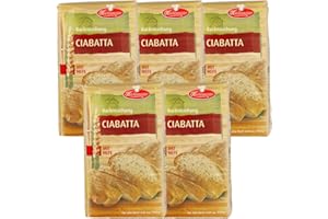 MIGASE Frießinger Mühle Ciabatta Bread Baking Mix, 5 x 500 g, for the Oven, Wood Oven or Bread Maker.