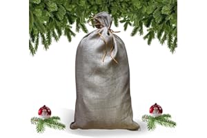 LanDixx Weihnachtsmannsack Jutesack Nikolaussack Maxi ca 65x135cm groß inkl. 80 cm Verschlußschnur aus Sisal Weihnachtssack - Starkes Gewebe H335